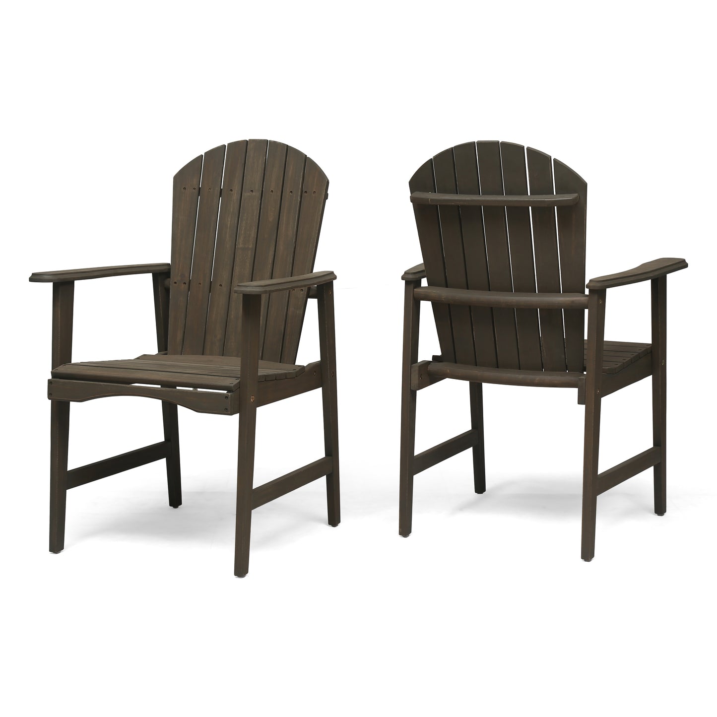 Easter Outdoor Weather Resistant Acacia Wood Adirondack Grey Dining Chairs (Set of 2)