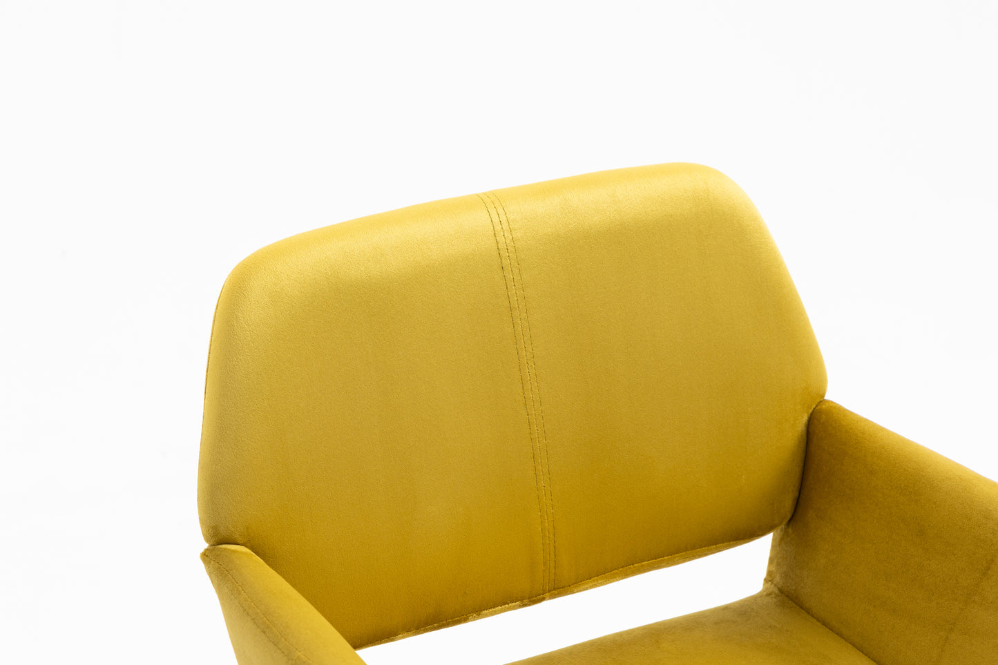 Velet Upholstered Side Dining Chair with Metal Leg(Yellow velet+Beech Wooden Printing Leg),KD backrest