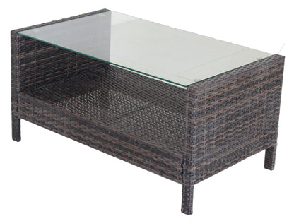 Outdoor patio Furniture  Coffee Table with clear tempered glass