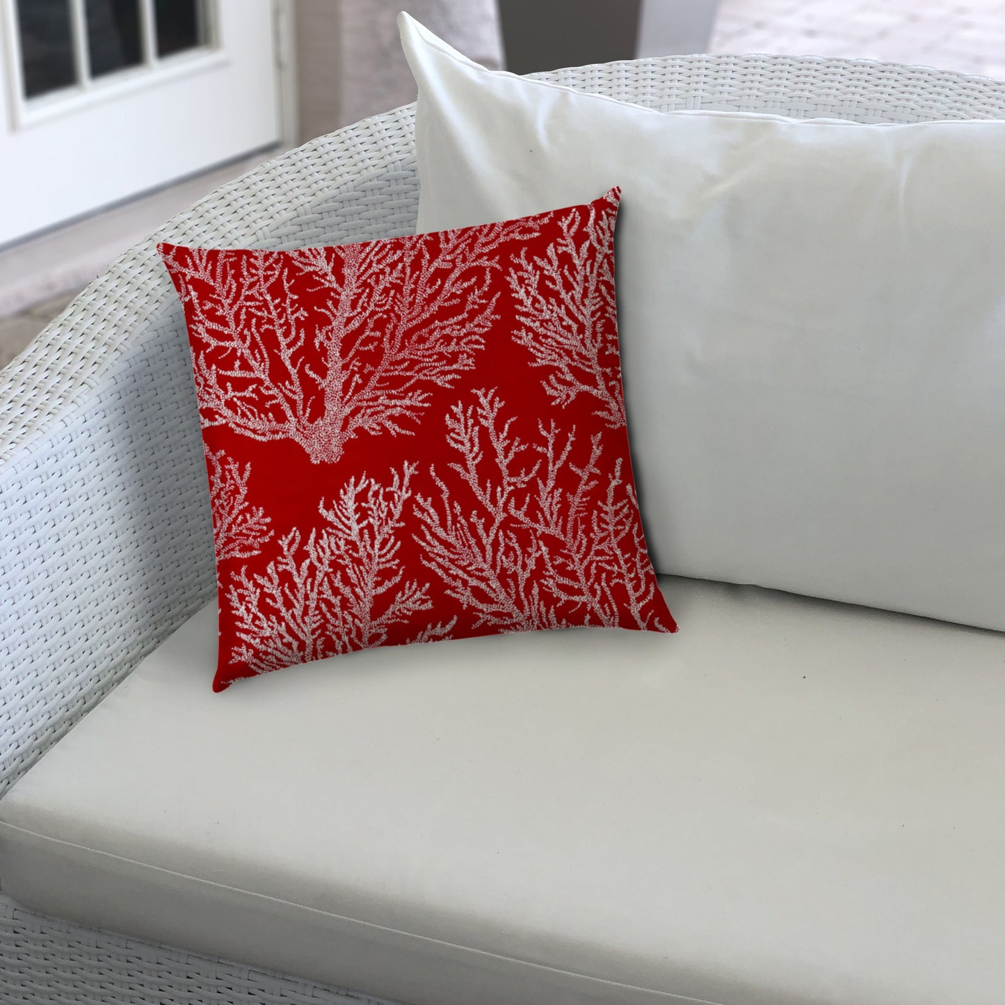 SEA OF CORAL Indoor/Outdoor Pillow - Sewn Closure