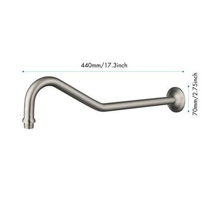 Shower Parts   Shower Arms 16 in. Shower Arm in Stainless