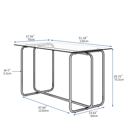 5-piece Rectangle Dining Table Set, Tempered Glass Dining Table for Kitchen Room, (Transparent+Black)