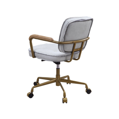 ACME Siecross Office Chair in Vintage White Top Grain Leather 93172