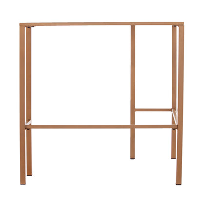 Keaton Metal/Glass Corner Desk – Soft Gold