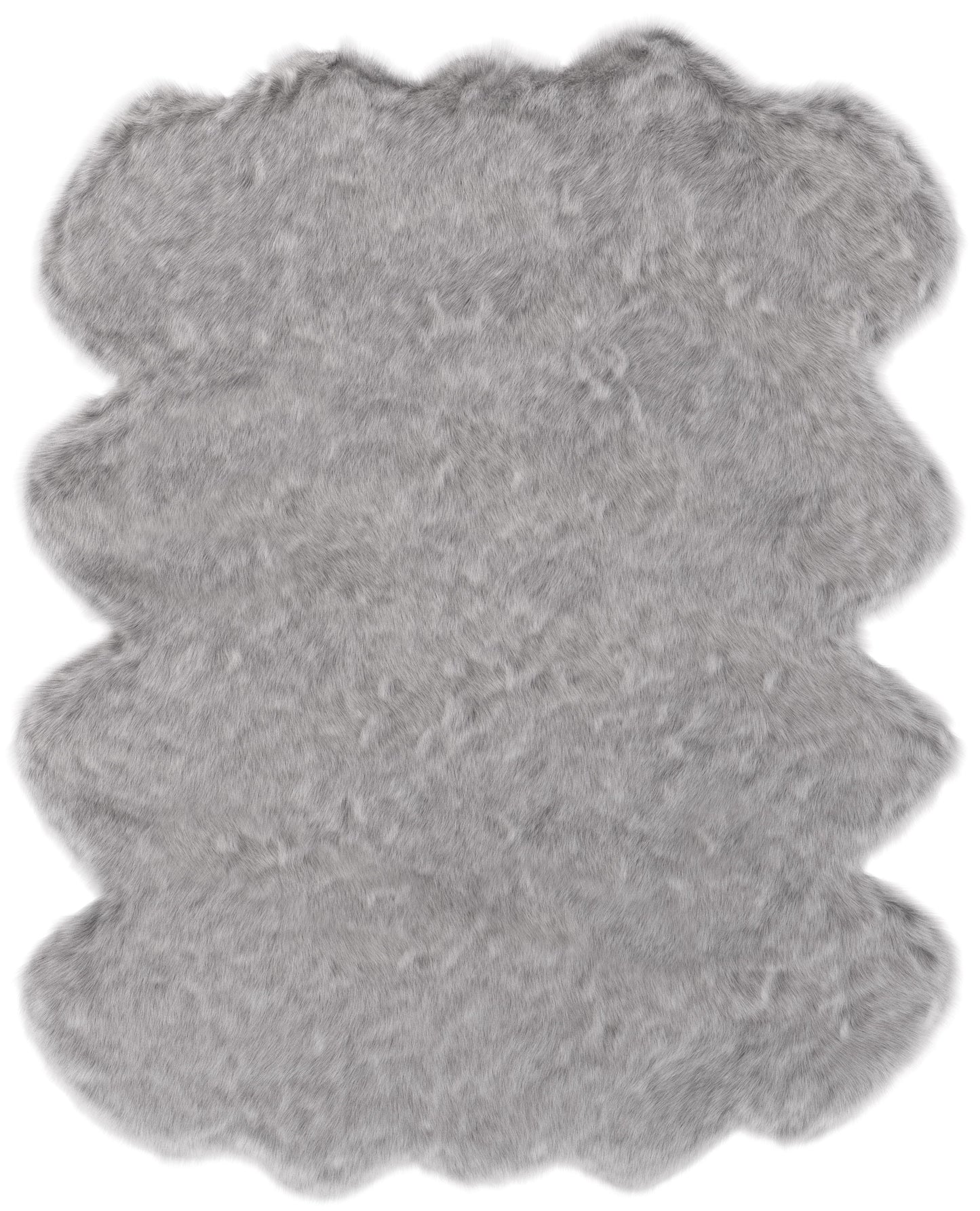 Dark Grey Faux Fur Area Rug 6x7.5