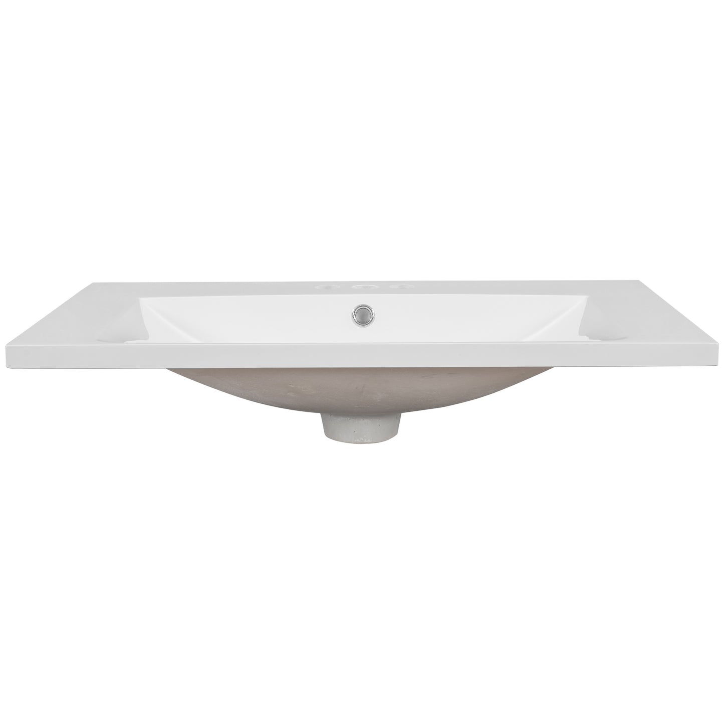 30" Single Bathroom Vanity Top with White Basin, 3-Faucet Holes, Ceramic