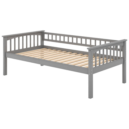 Twin over Twin Bunk Bed with Drawers, Convertible Beds, Gray