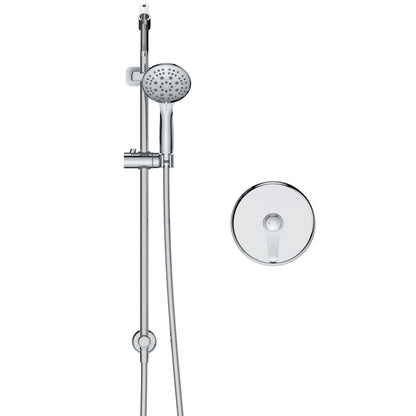 Large Amount of water Multi Function Shower Head - Shower System with 4." Rain Showerhead, 6-Function Hand Shower, Simple Style, Chrome