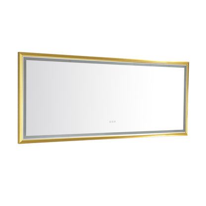 LTL needs to consult the warehouse address88 in. W x 38 in. H Oversized Rectangular Brushed gold Framed LED Mirror Anti-Fog Dimmable Wall Mount Bathroom Vanity Mirror HD Wall Mirror