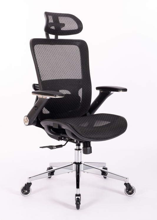 Ergonomic Mesh Office Chair - Rolling Home Desk Chair with 4D Adjustable Flip Armrests,  Adjustable Lumbar Support and Blade Wheels