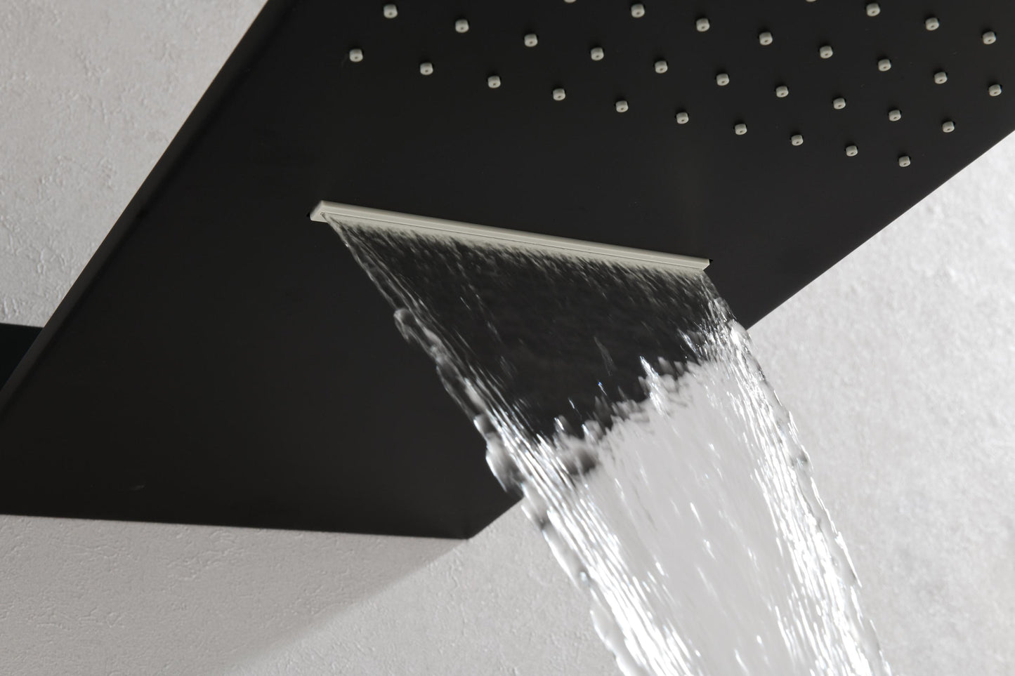 Wall Mounted Waterfall Rain Shower System With 3 Body Sprays & Handheld Shower