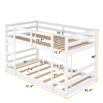 Twin Over Twin Bunk Bed with Ladder, White（OLD SKU：WF282787AAK）