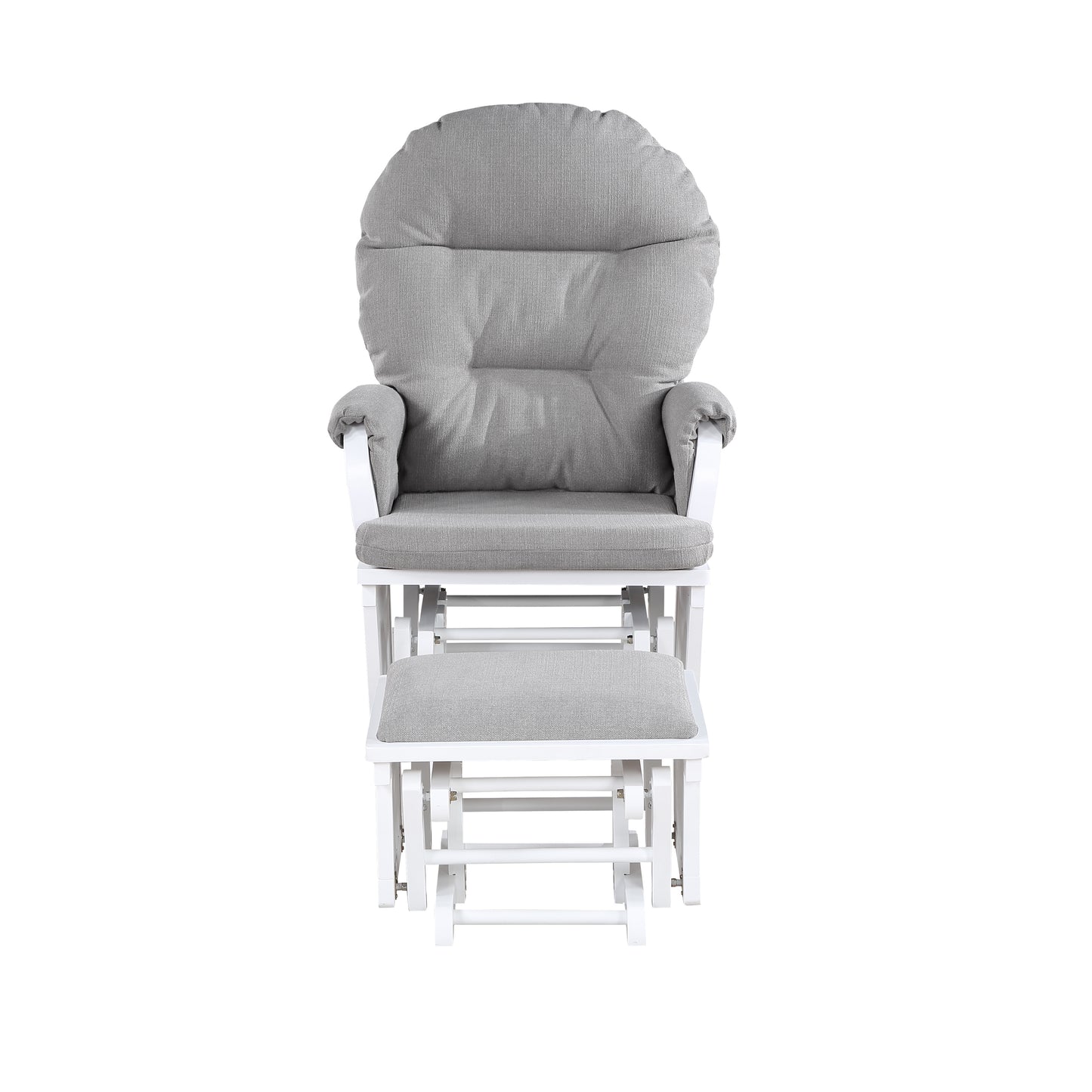 Madison Glider & Ottoman White/Oyster