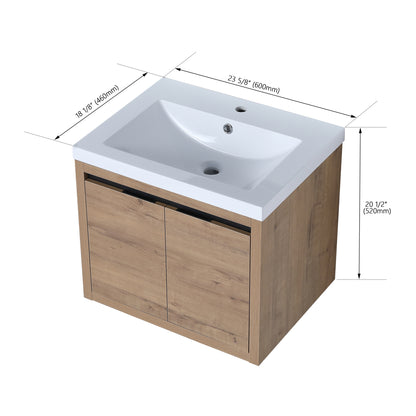 Bathroom Cabinet With Sink,Soft Close Doors,Float Mounting Design,24 Inch For Small Bathroom,24x18-00924 IMO-1（KD-Packing）