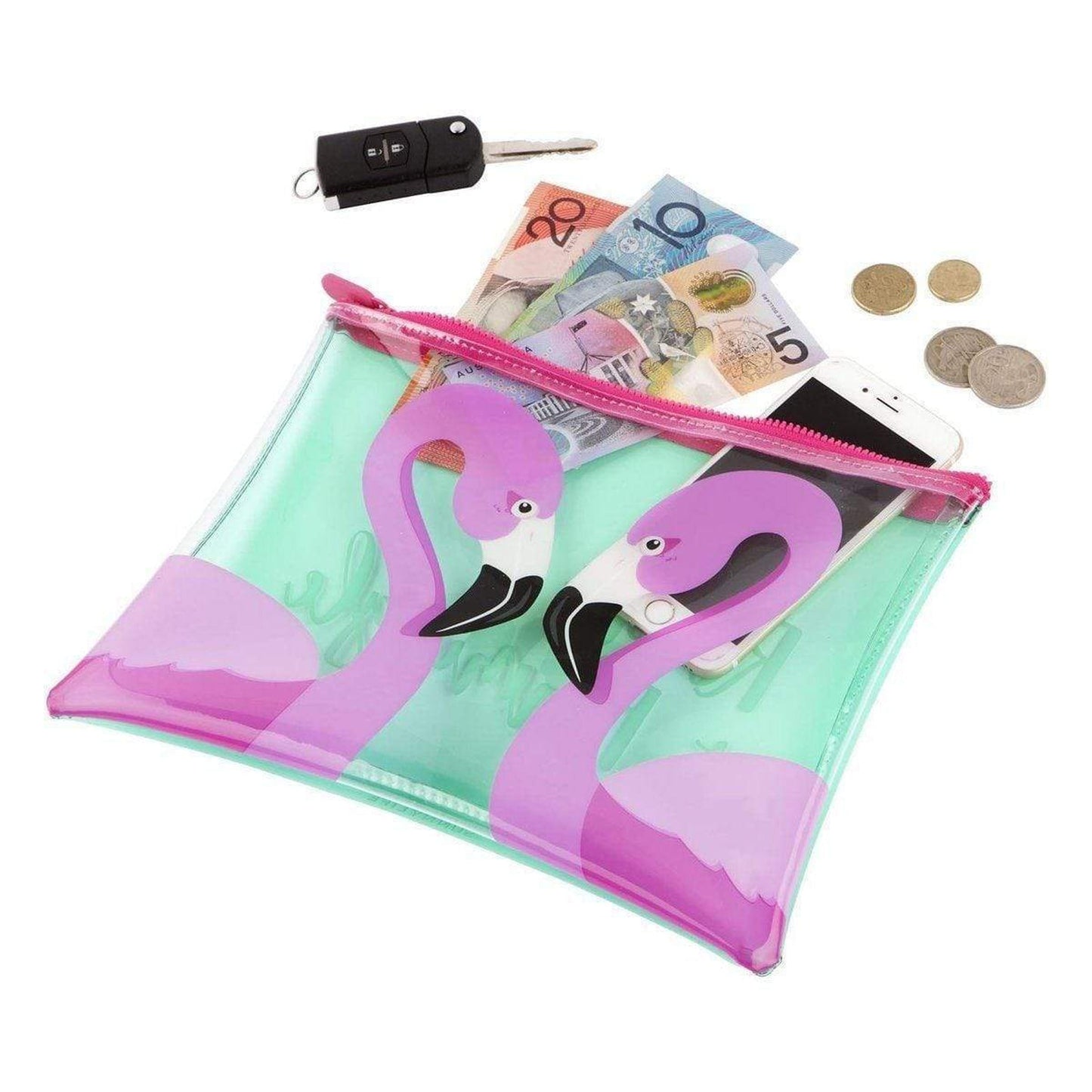 Sunnylife Flamingo See-Thru Pouch by Karma Kiss