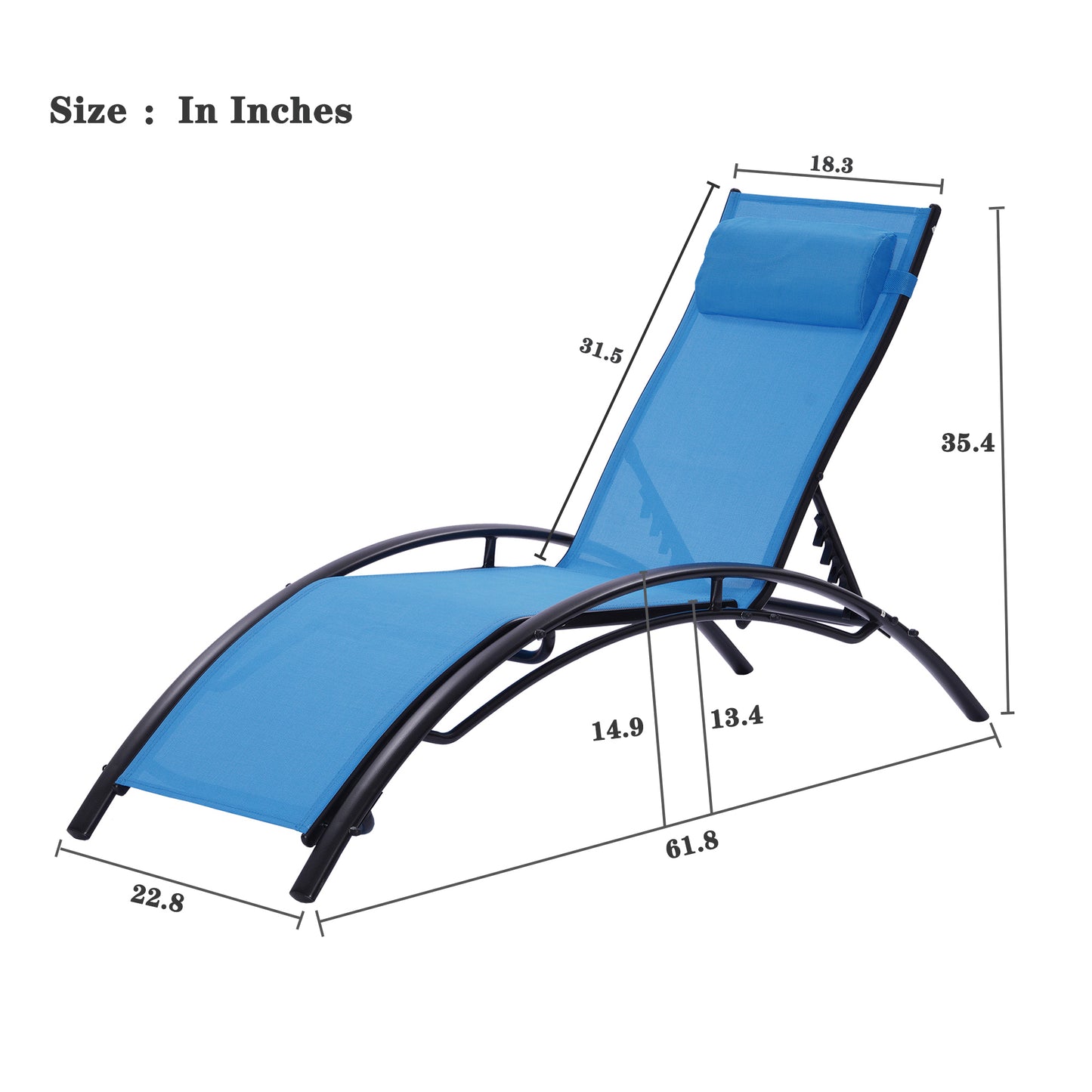 2PCS Set Chaise Lounges Outdoor Lounge Chair Lounger Recliner Chair For Patio Lawn Beach Pool Side Sunbathing