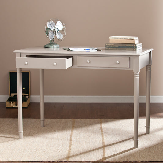 Janice 2-Drawer Writing Desk - Gray