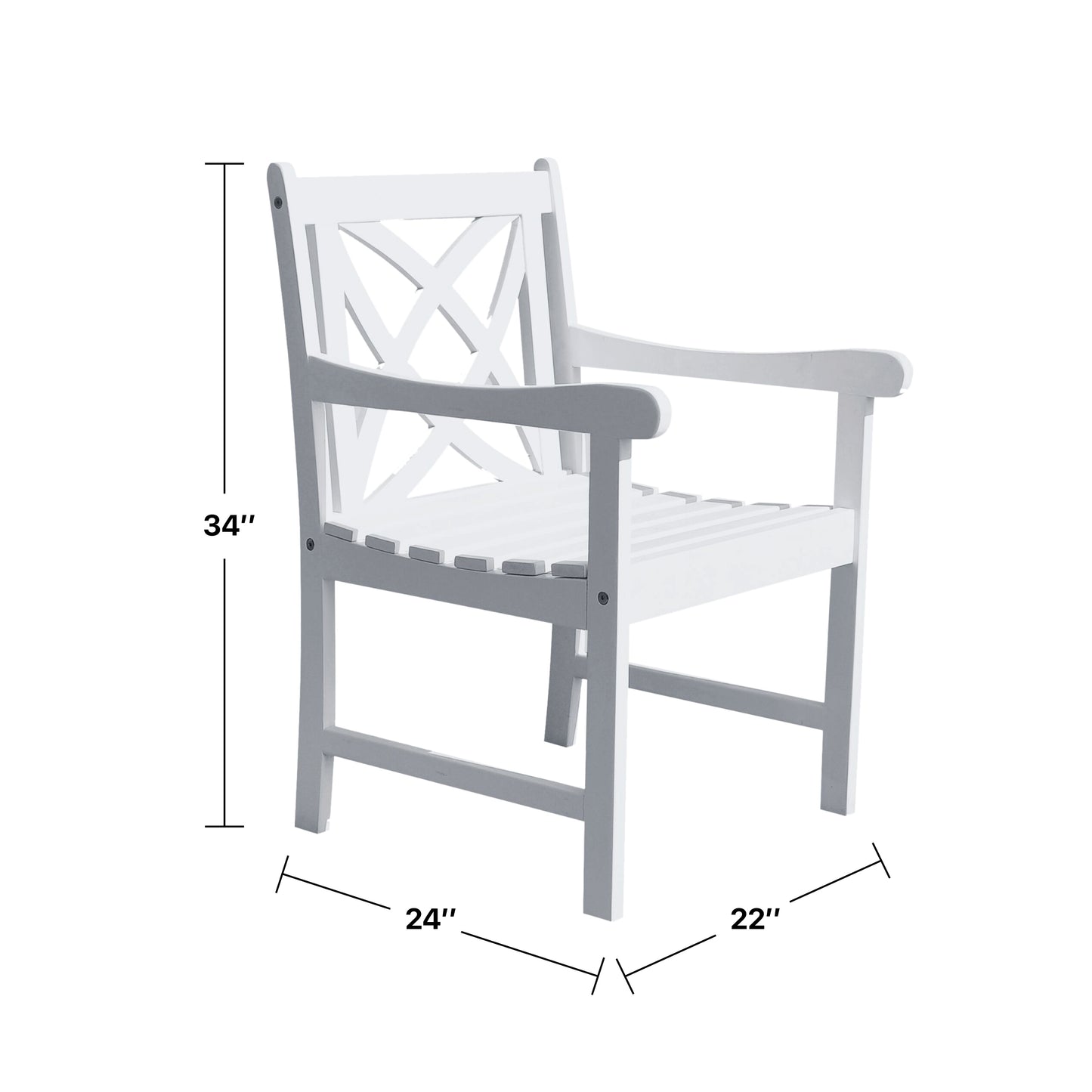 Bradley Outdoor Garden Armchair in White