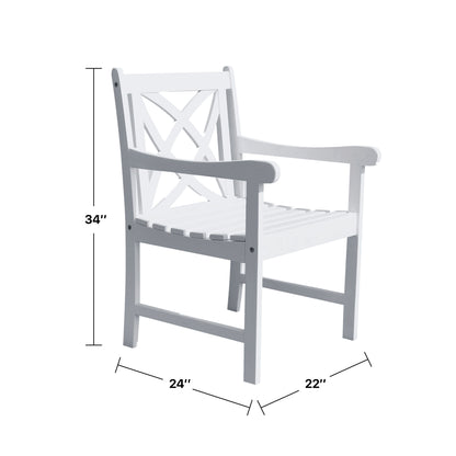 Bradley Outdoor Garden Armchair in White