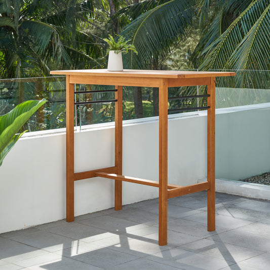 Gloucester Contemporary Patio Wood Bar Table