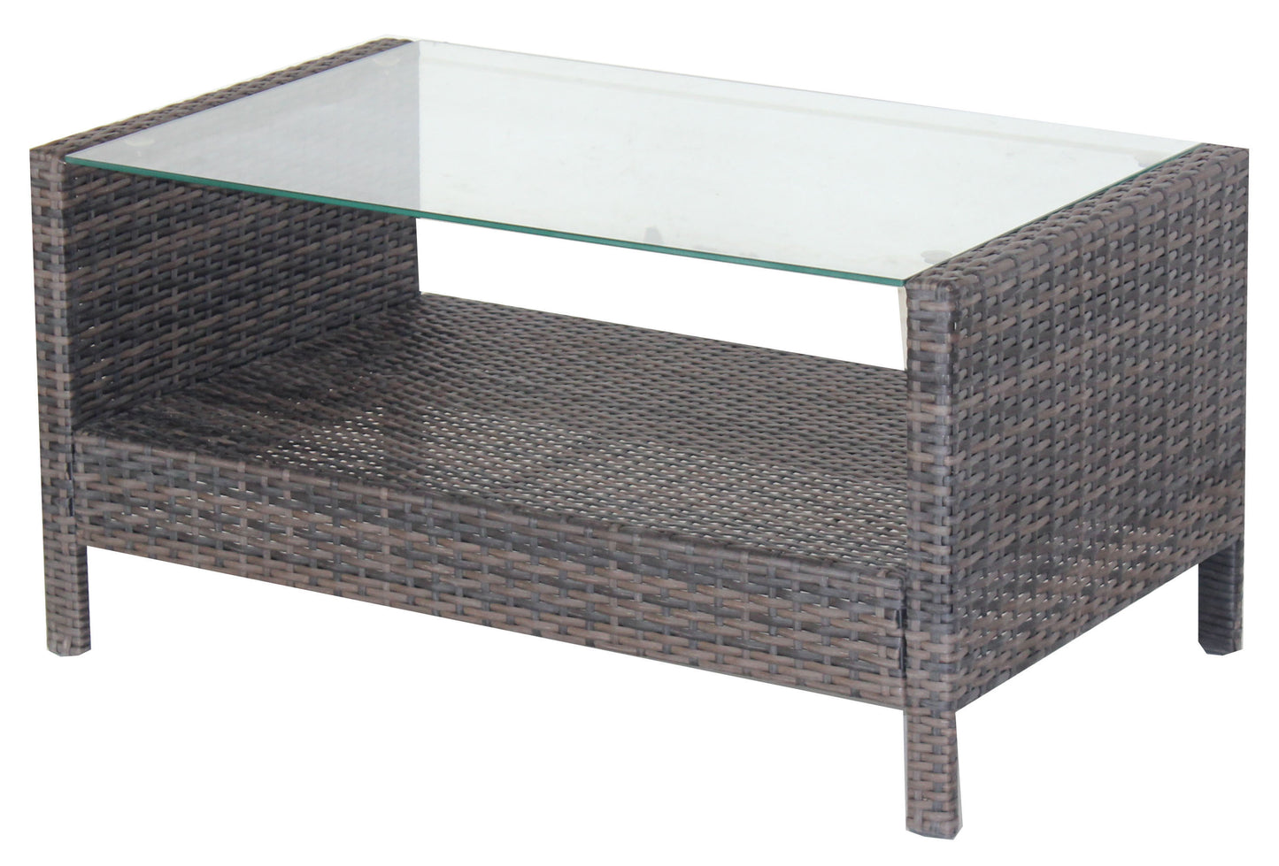 Outdoor patio Furniture  Coffee Table with clear tempered glass