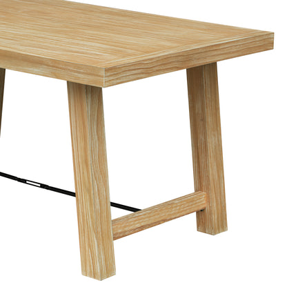 TREXM Wood Dining Table Kitchen Furniture Rectangular Table, Seats up to 6 (Natural Wood Wash)