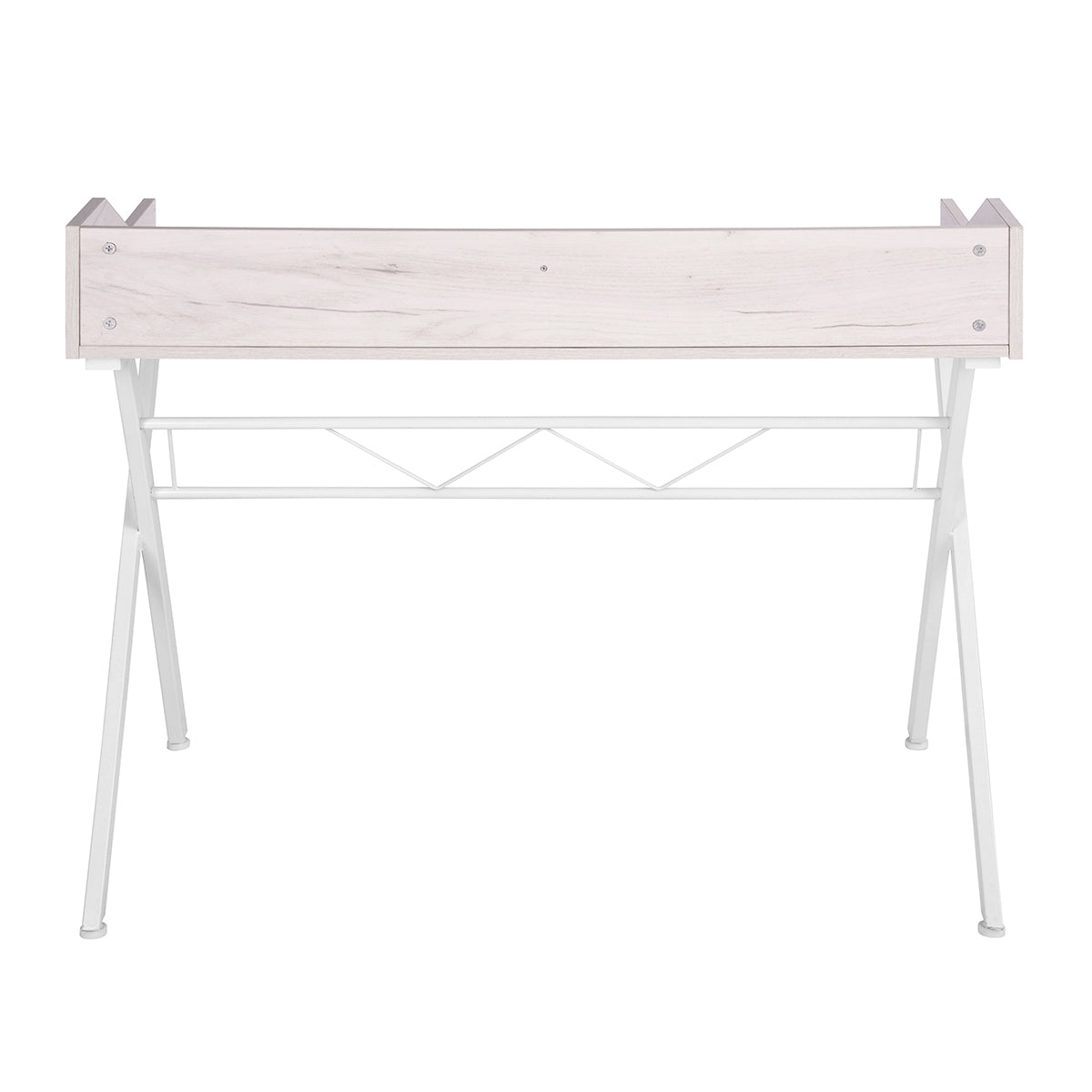 43.3" Computer Desk With 3 Open Cubbies - Beige & WHITE