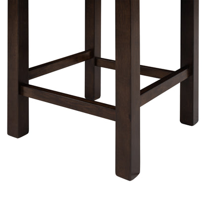 TOPMAX 4-Piece Counter Height Table Set with Socket and Leather Padded Stools, Espresso