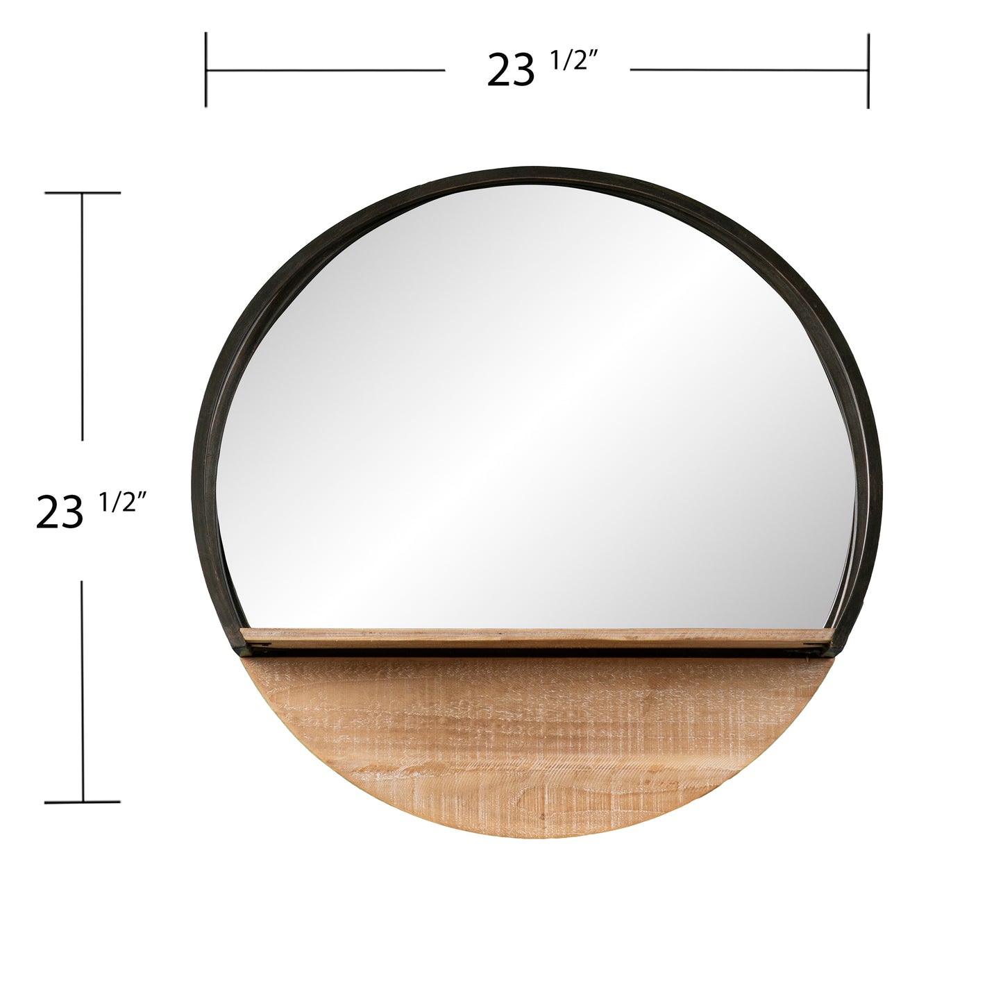 Drelling Round Wall Mirror w/ Shelf