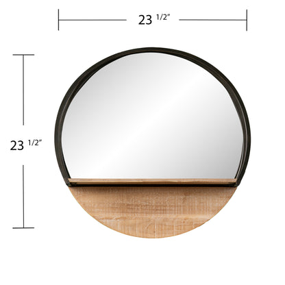 Drelling Round Wall Mirror w/ Shelf