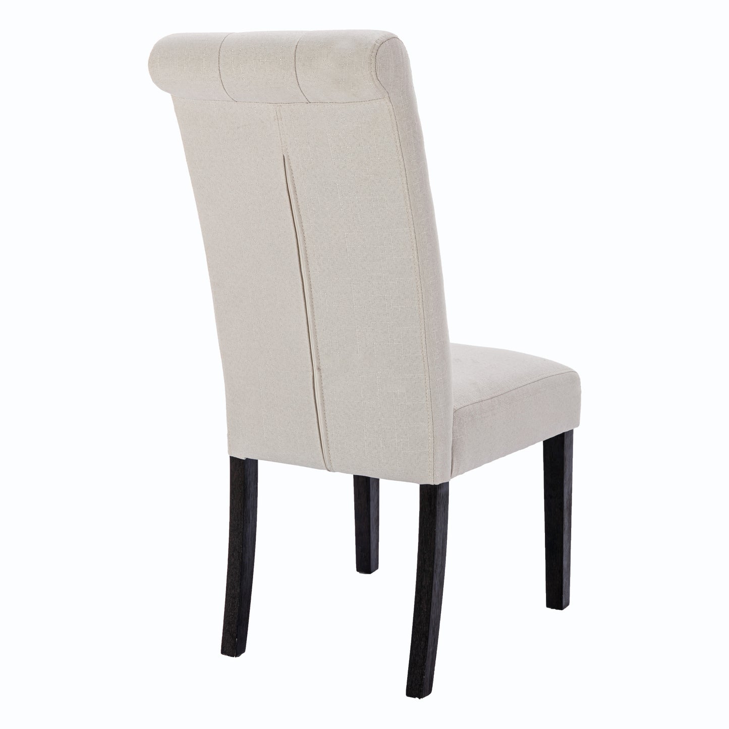 Heng Ming Modern Elegant Button-Tufted Upholstered Fabric  Dining Chair , 2-Pcs Set, Light Beige