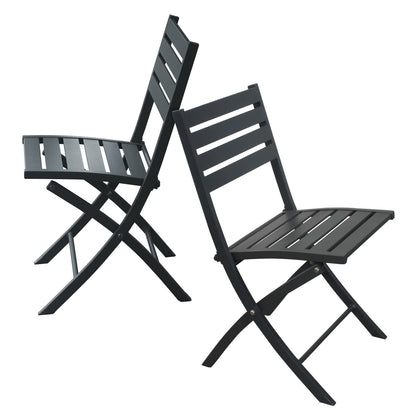 2PCS Outdoor Indoor Folding Chairs Aluminum Patio Dining Chairs, Grey