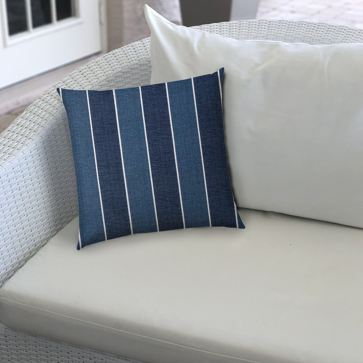 MADALENA STRIPE Navy Indoor/Outdoor Pillow - Sewn Closure