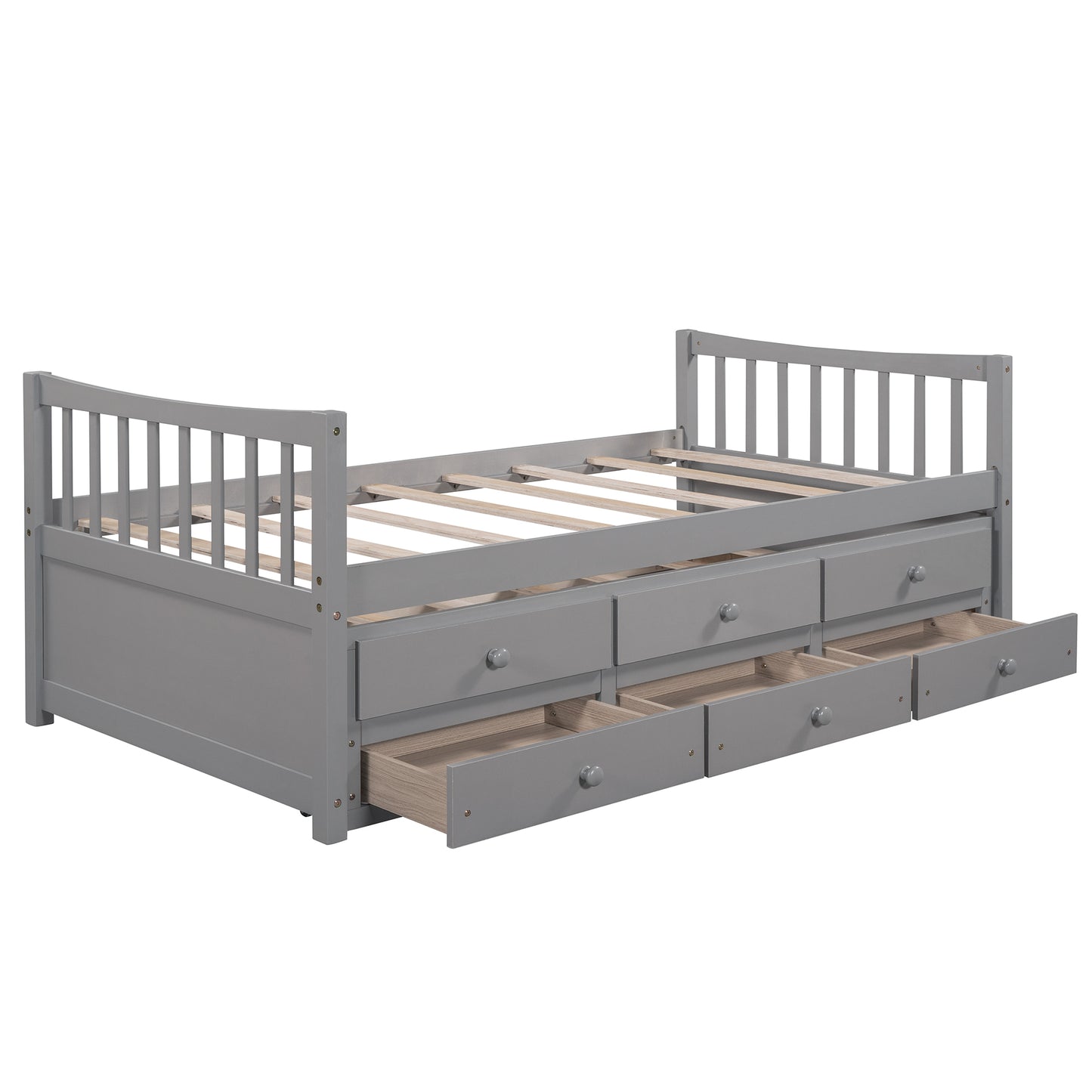 Daybed with Trundle and Drawers, Twin Size, Gray(OLD SKU: LP0000141EAA)