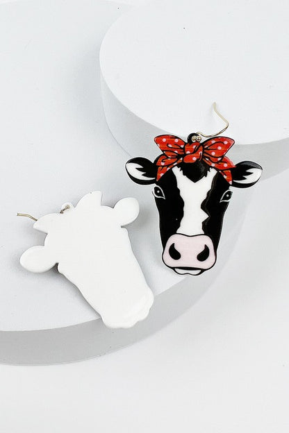 2 INCHES COW ACETATE BANDANA HOOK EARRINGS