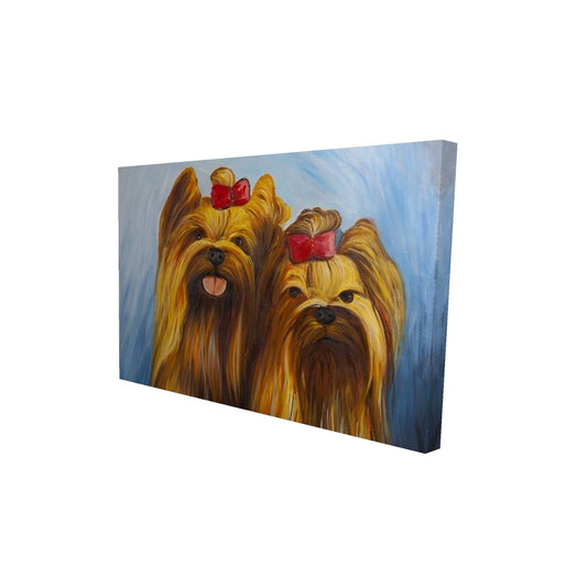 Two smiling dogs with bow tie - 20x30 Print on canvas