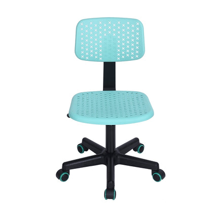 Plastic Children Student Chair; Low-Back Armless Adjustable Swivel Ergonomic Home Office Student Computer Desk Chair; Hollow Star - MINT GREEN