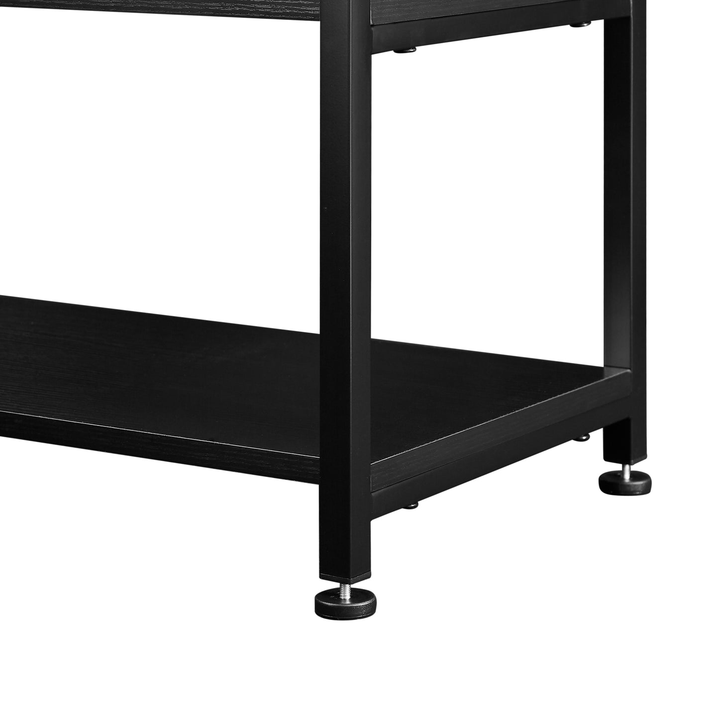 70.8 Inch Tall Bookshelf MDF Boards Stainless Steel Frame, 6-tier Shelves with Back&Side Panel, Adjustable Foot Pads, Black