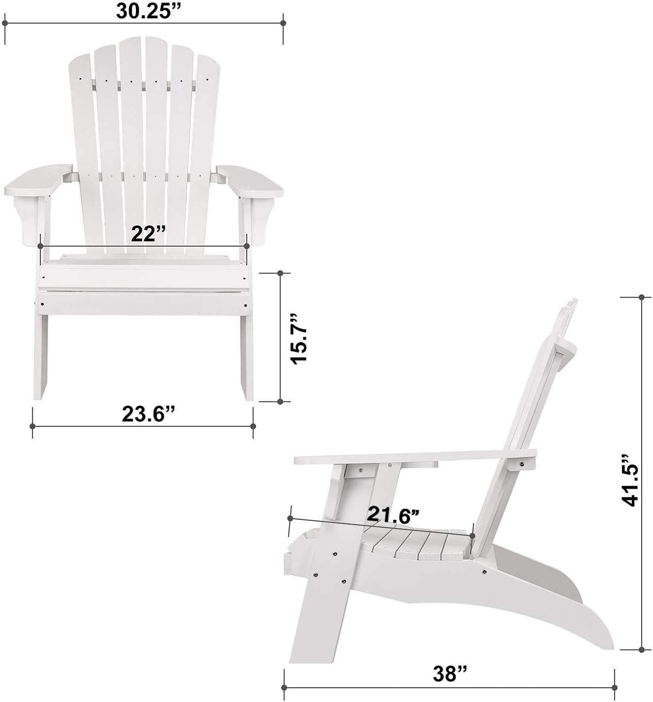 Polystyrene Adirondack Chair - White