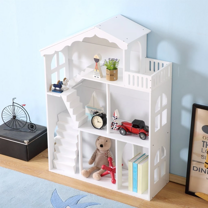 Kids Funnel Ella White Dollhouse Bookcase Book Shelf Storage Unit