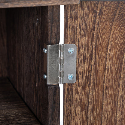 Bathroom Storage Cabinet with One Open Shelf, Wall Mounted Wooden Cabinet, Antique Brown