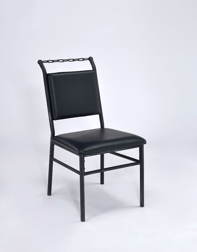 ACME Jodie Chair in Black PU & Antique Black 92249