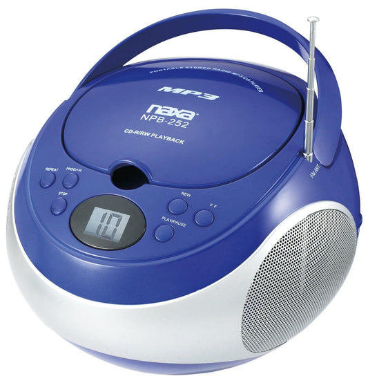 Portable MP3/CD Player with AM/FM Stereo Radio Blue by VYSN