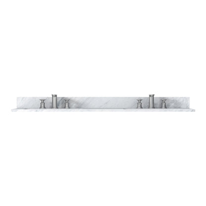 Bathroom Vanity Top61 "x 22" natural stone   Carrara white natural marble, CUPC ceramic sink and three-hole faucet hole with backsplash