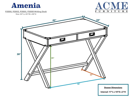 ACME Amenia Writing Desk, Blue Finish 93000