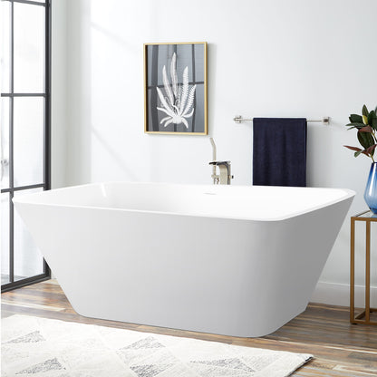 67" 100% Acrylic Freestanding Bathtub，Contemporary Soaking Tub，white Bathtub