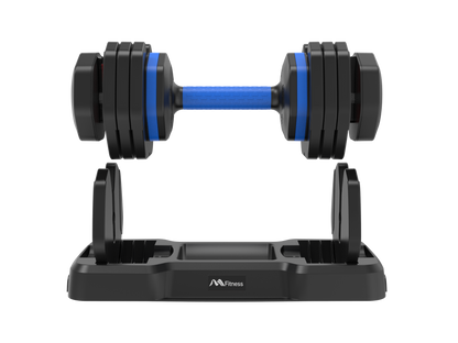 Adjustable Dumbbell - 55lb x2 Dumbbell Set of 2 with Anti-Slip Handle, Fast Adjust Weight by Turning Handle with Tray, Exercise Fitness Dumbbell Suitable for Full Body Workout