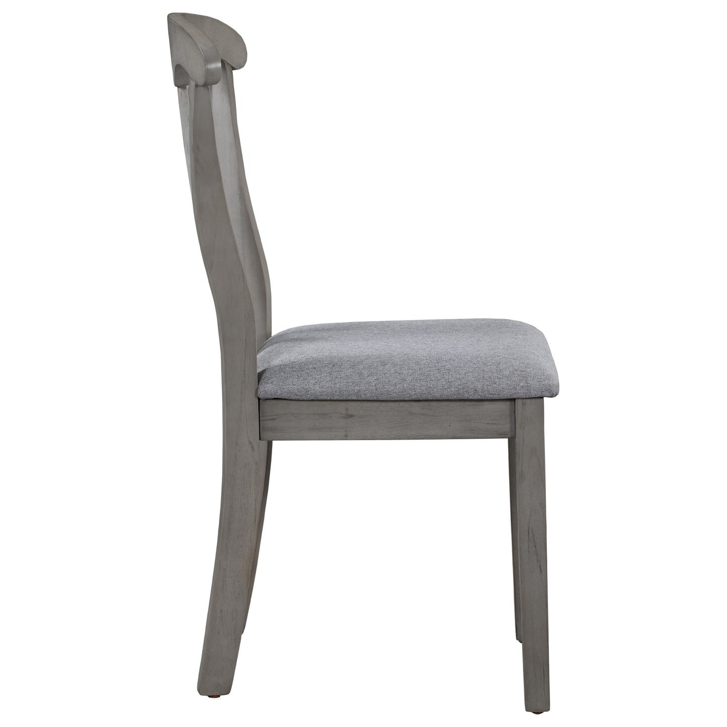 TOPMAX Rustic Wood Padded Dining Chairs for 4, Grey