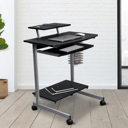 Techni Mobili Compact Computer Cart With Storage, Graphite