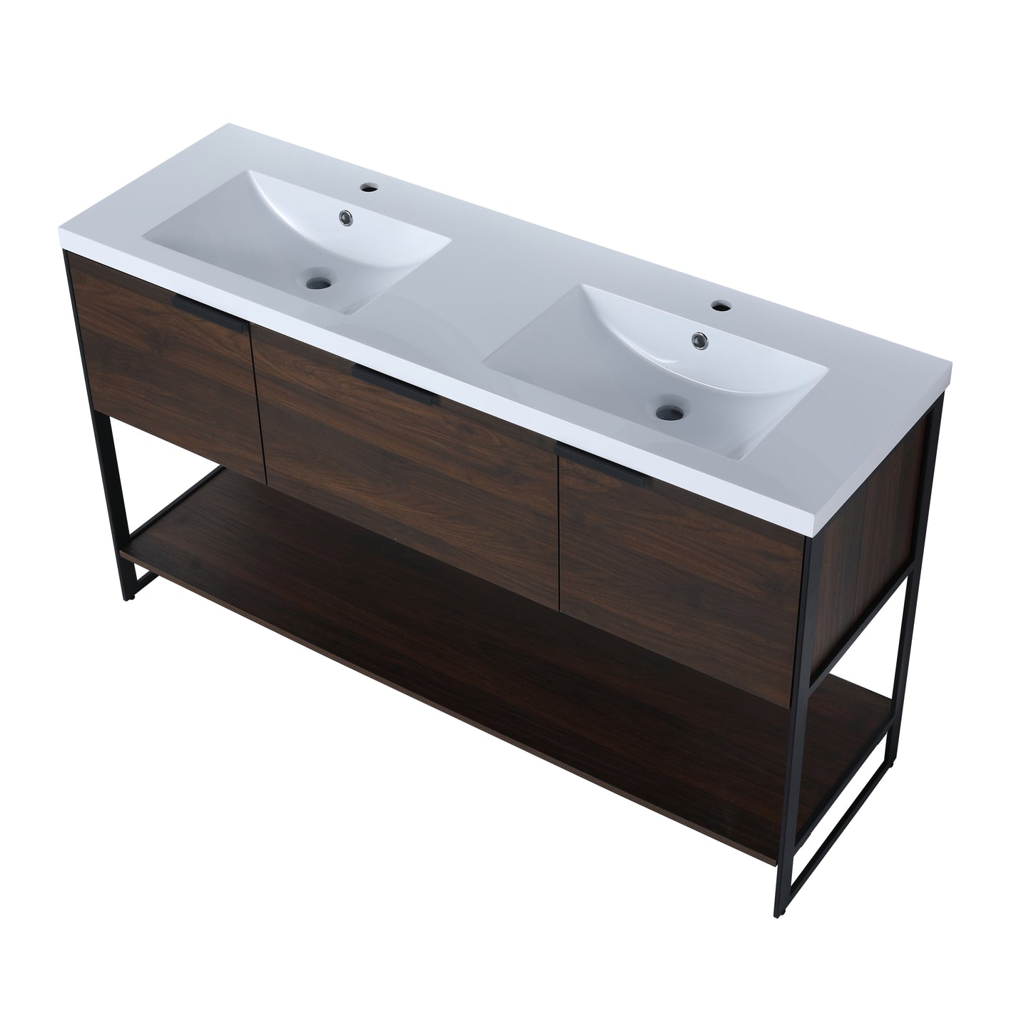 60 in. Bathroom Vanity whit Resin Basin Top